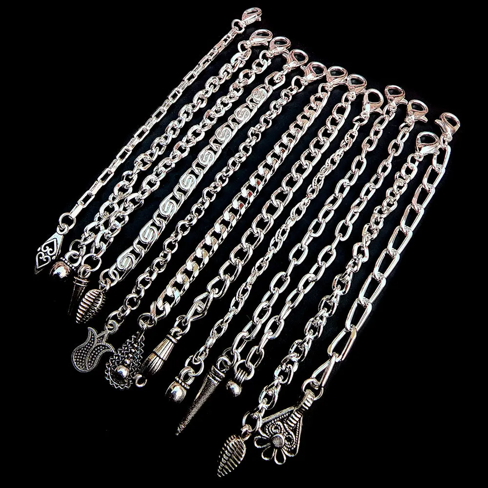 10 PCS PACK' 3 INCHES LONG ASSORTED PACK OF EXTENSION CHAIN FINDINGS FOR JEWELRY MAKING