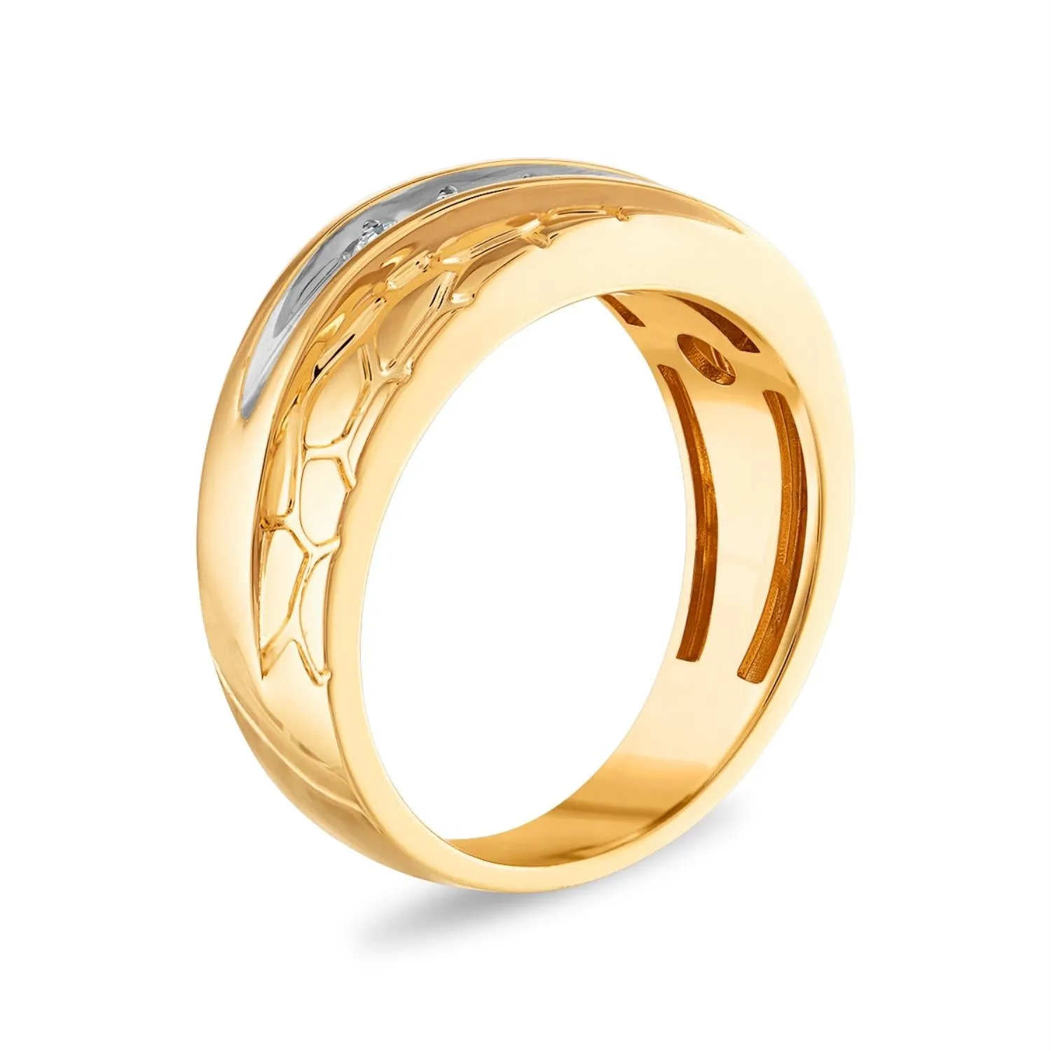 1/3 CTW Diamond Nugget Ring in 10KT Yellow Gold