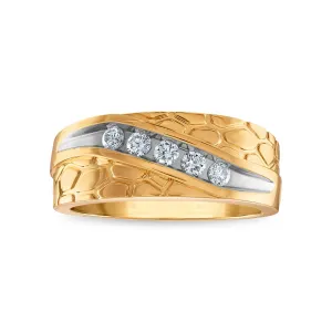 1/3 CTW Diamond Nugget Ring in 10KT Yellow Gold