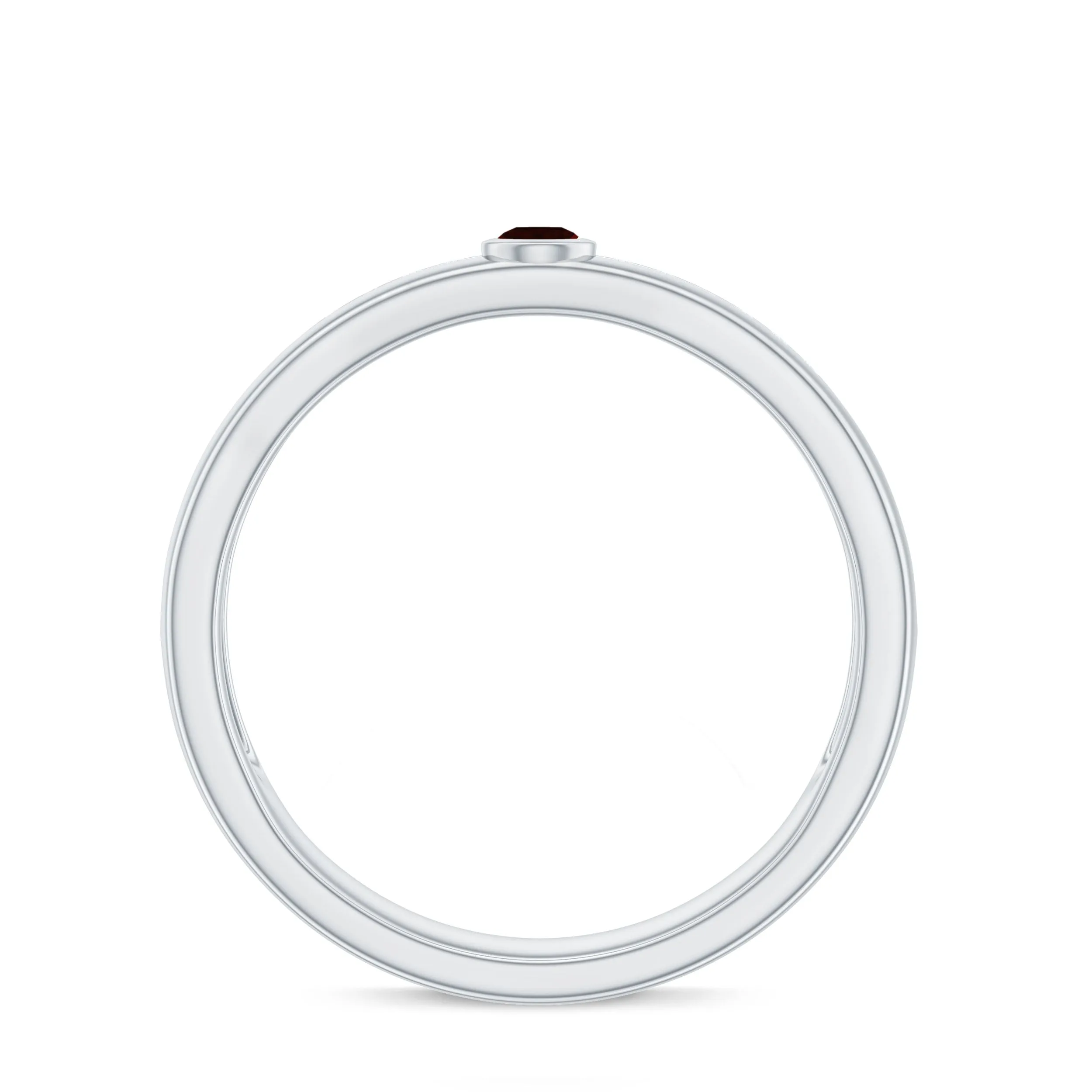 1/4 CT Bezel Set Garnet and Diamond Band