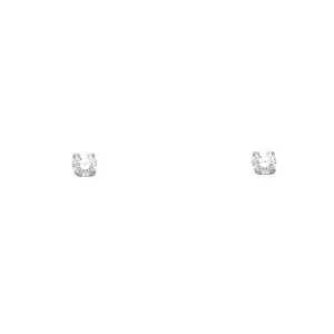 14K 3MM CZ WHITE GOLD BIRTH STONE STUD EARRINGS