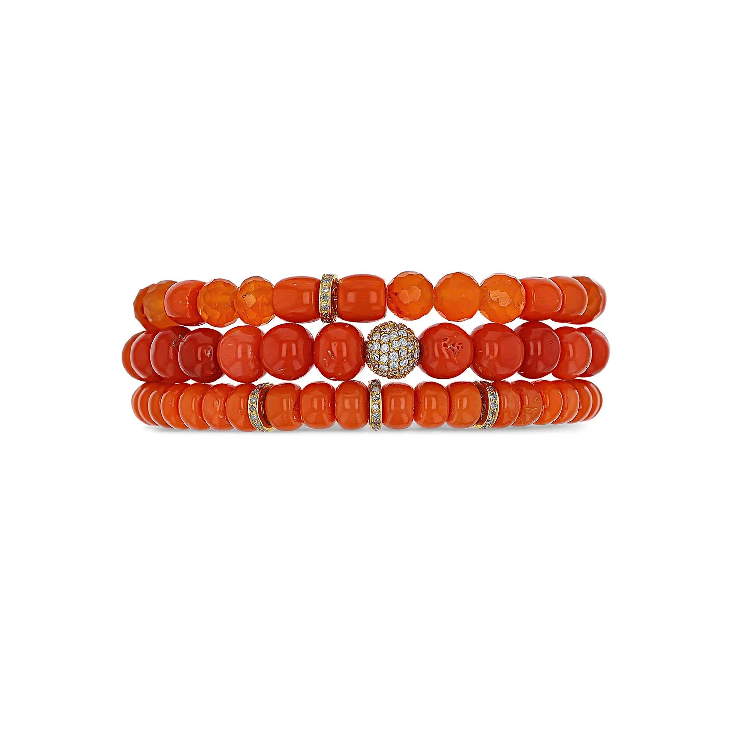 14k Coral Sunset Stack - Orange Mix - One of a Kind