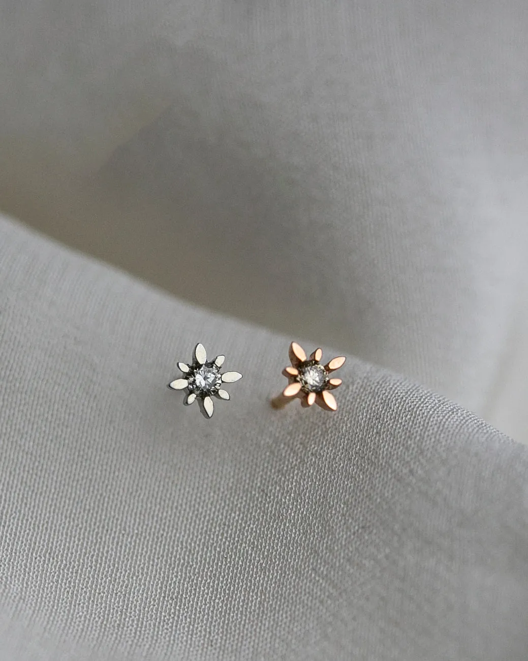 14k Diamond Polaris Starburst Earrings