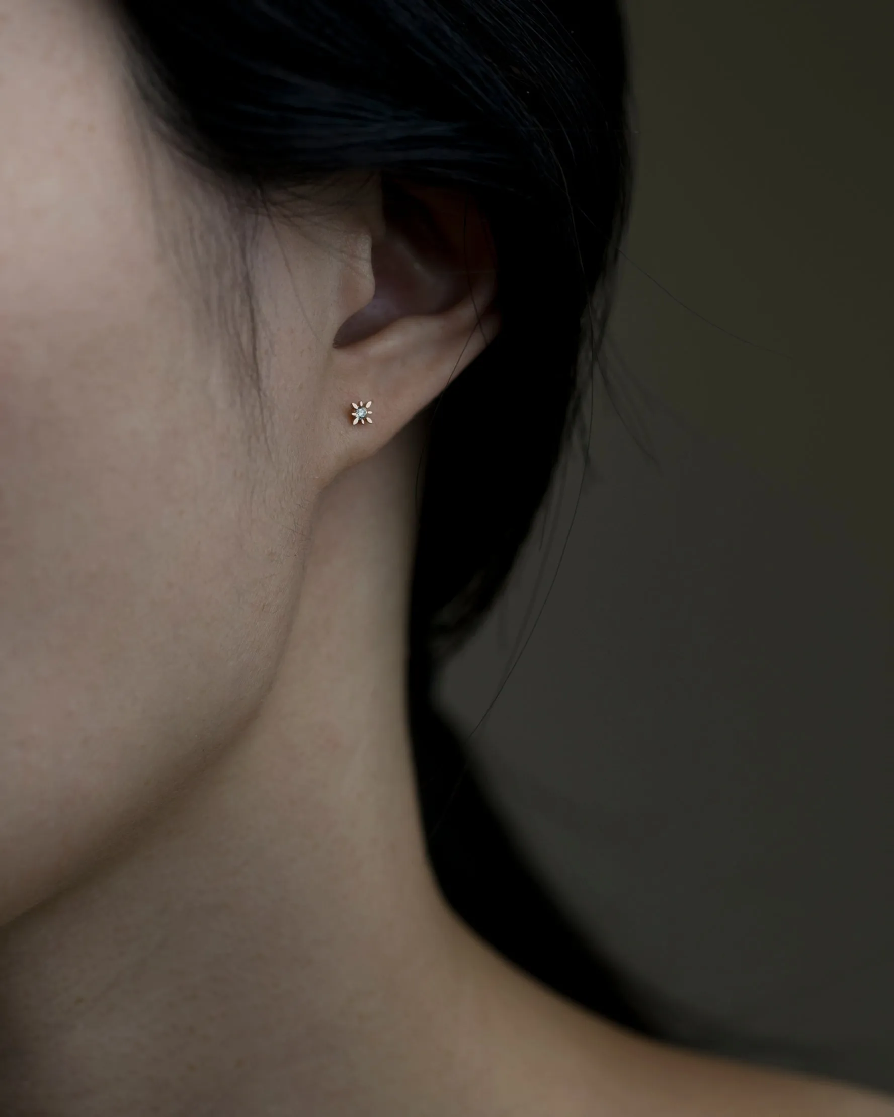 14k Diamond Polaris Starburst Earrings