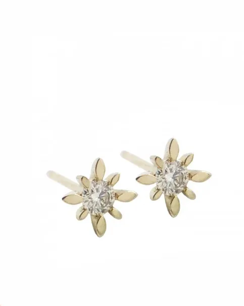 14k Diamond Polaris Starburst Earrings