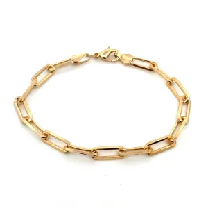 14K-gold-filled bold paperclip chain bracelet