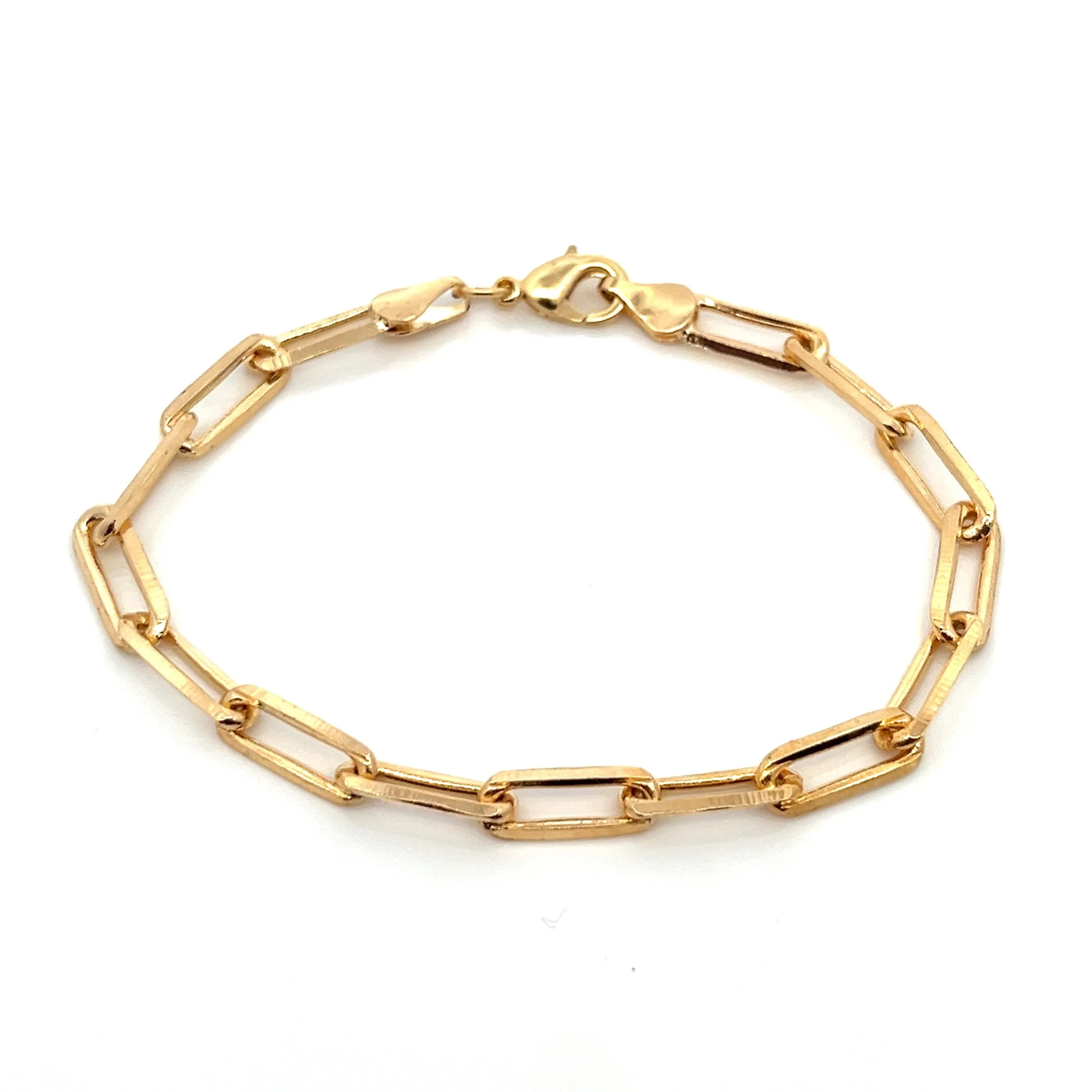 14K-gold-filled bold paperclip chain bracelet