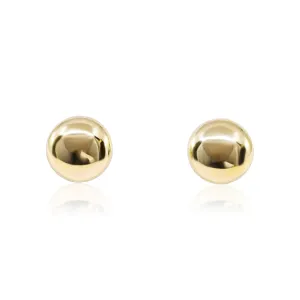 14K YELLOW GOLD 7MM ROUND PEBBLE EARRINGS