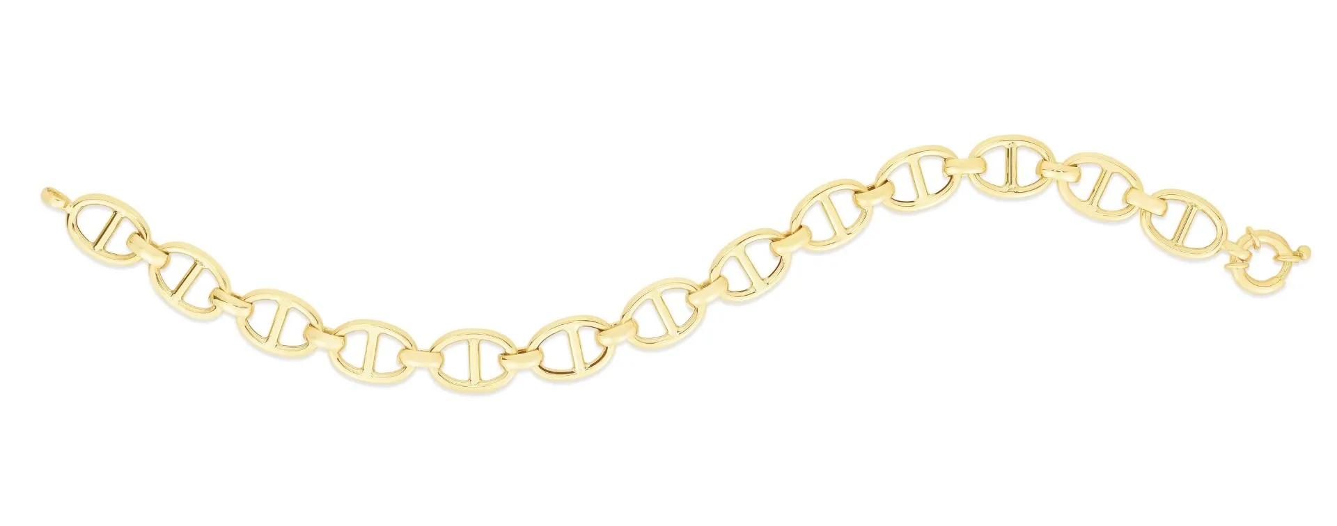 14K Yellow Gold 8.8mm Mariner Link Chain with Spring Ring Clasp