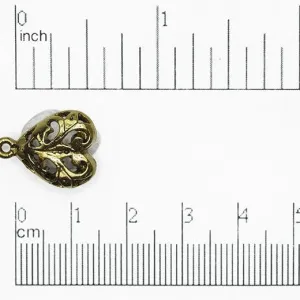 18mm x 13mm Filigree Heart Leaf Post Earring w/ Loop - Made of Pewter - Sold Individually - CBSG2