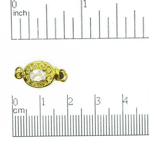 18x10mm Filigree Oval w/Crystal Clasp - CL/19