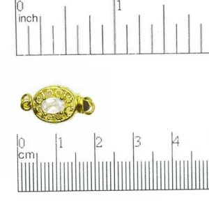 18x10mm Filigree Oval w/Crystal Clasp - CL/19