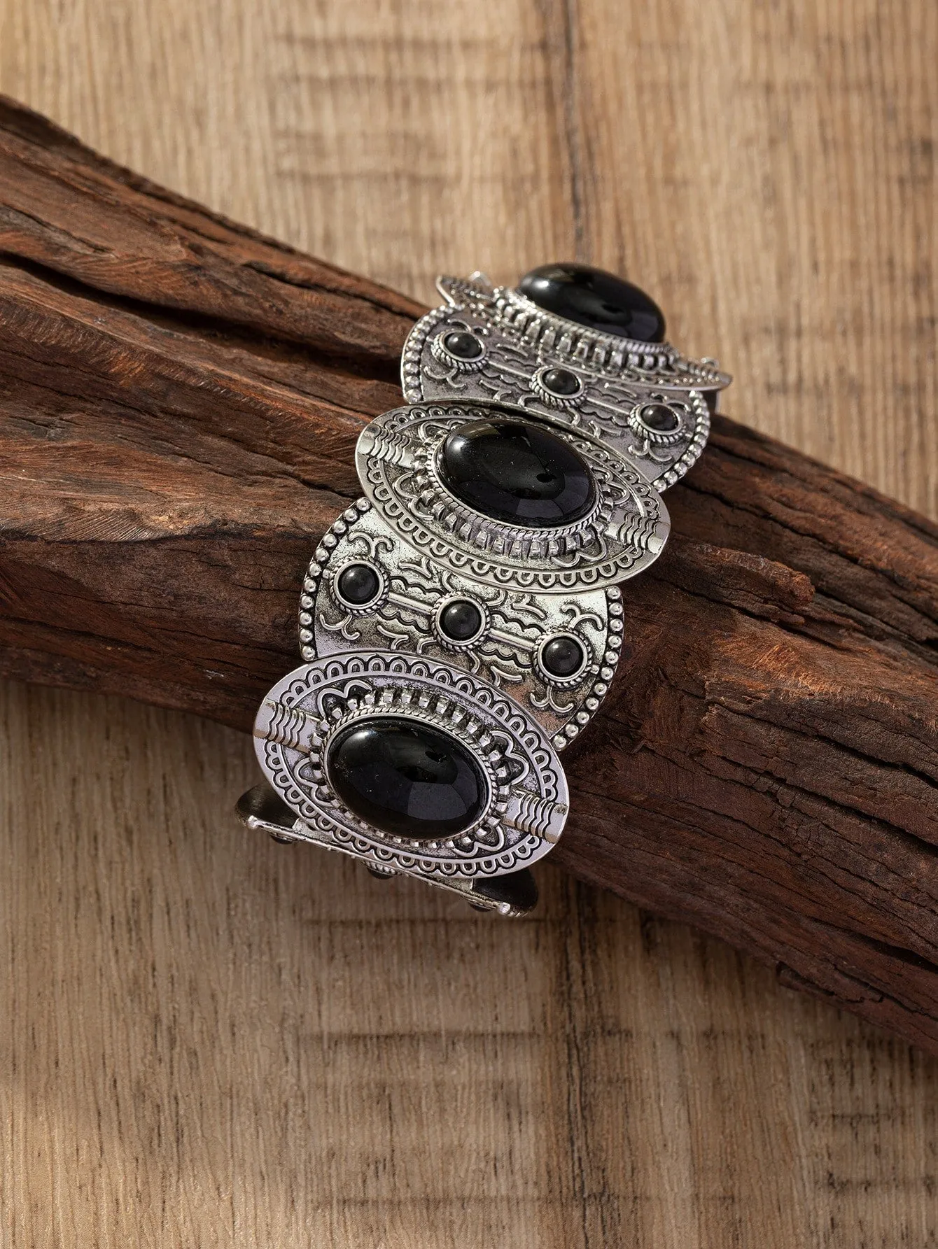 1pc Vintage Style Turquoise Bracelet For Women Wide Bracelet