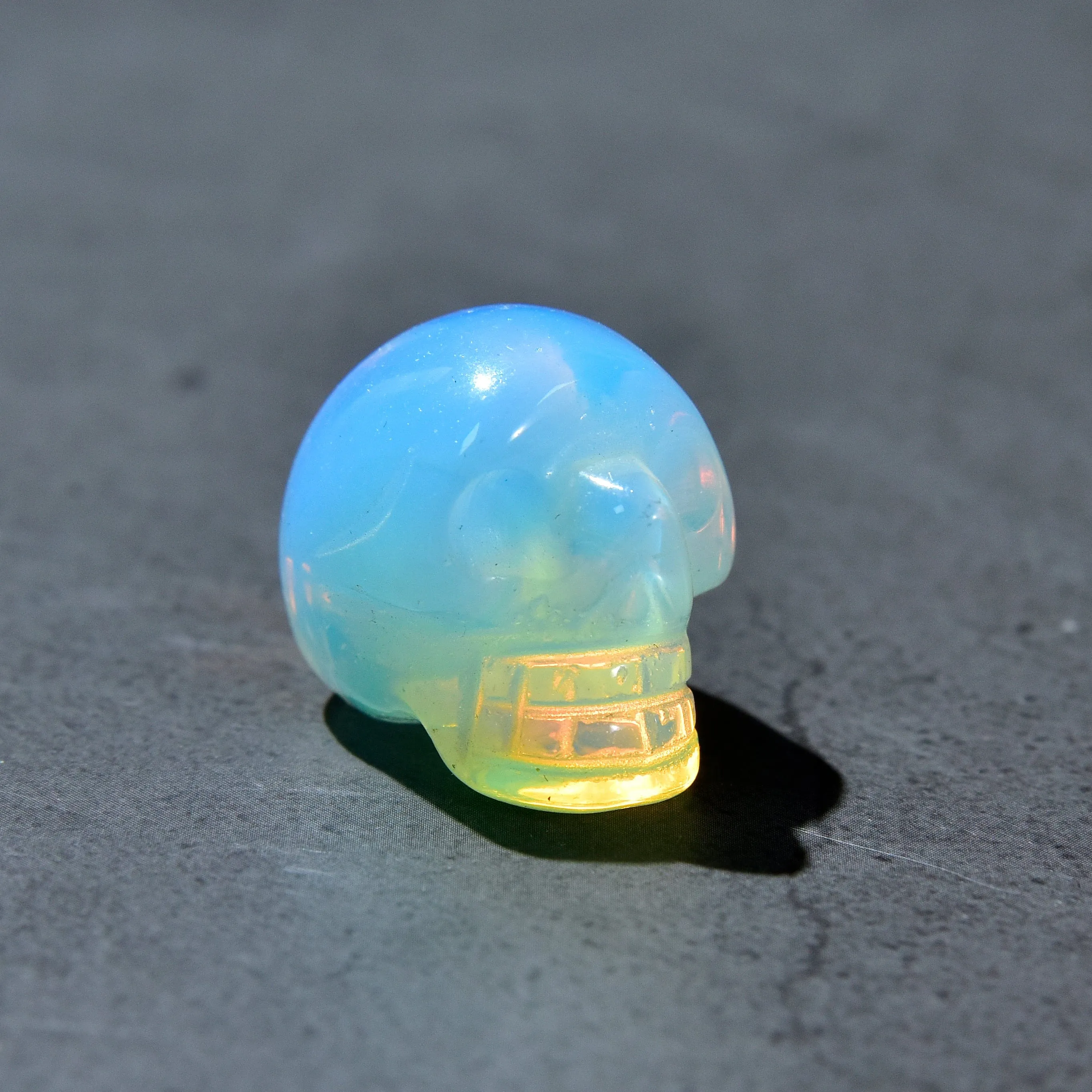 1" Opalite Moonstone Skull Gemstone Carving