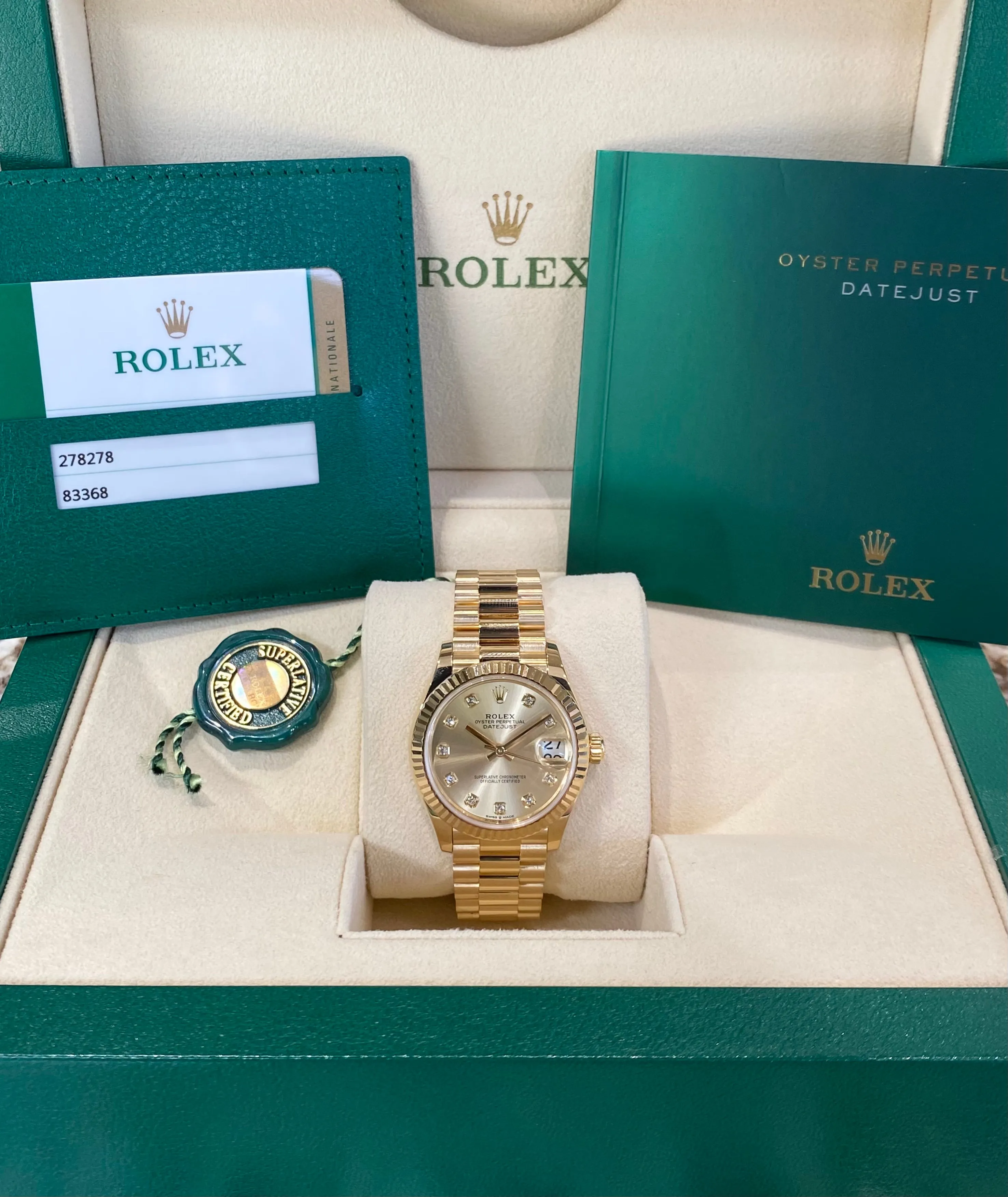2019 Rolex Datejust 31 278278
