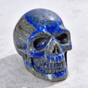 2" Natural Lapis Skull Gemstone Carving