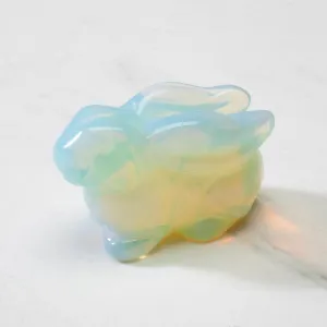 2" Opalite Moonstone Rabbit Gemstone Carving
