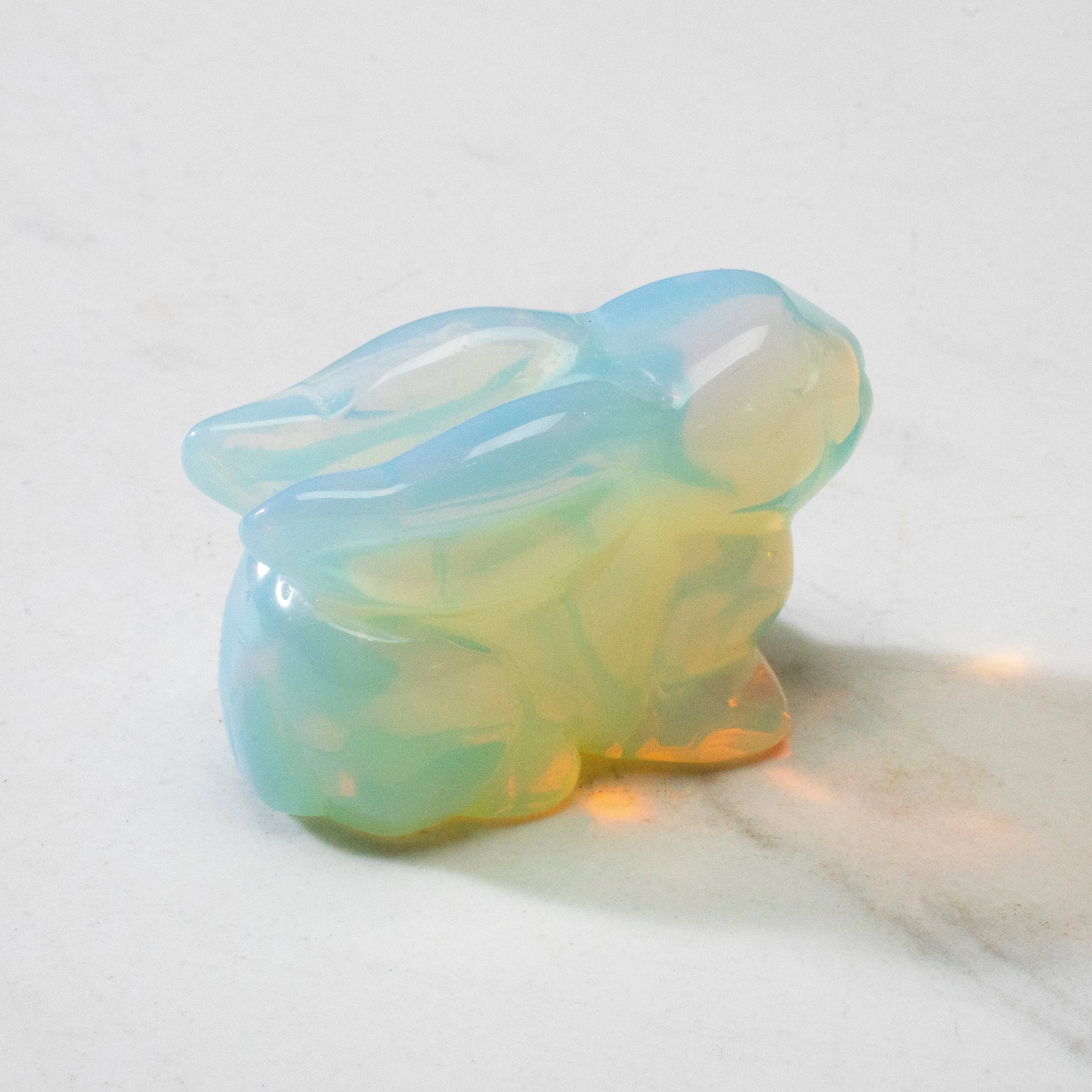 2" Opalite Moonstone Rabbit Gemstone Carving