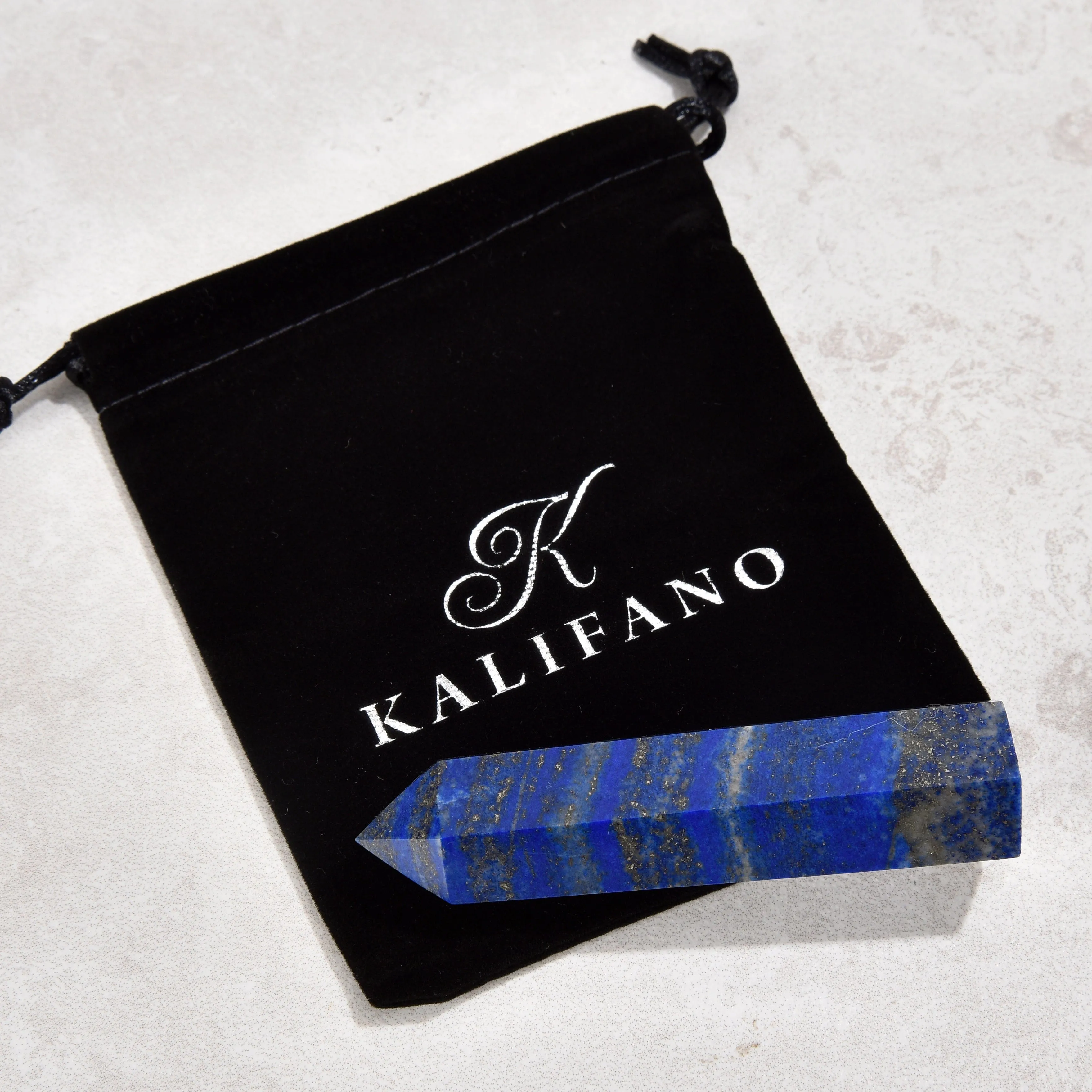 3.5" Lapis Obelisk Tower Gemstone Carving