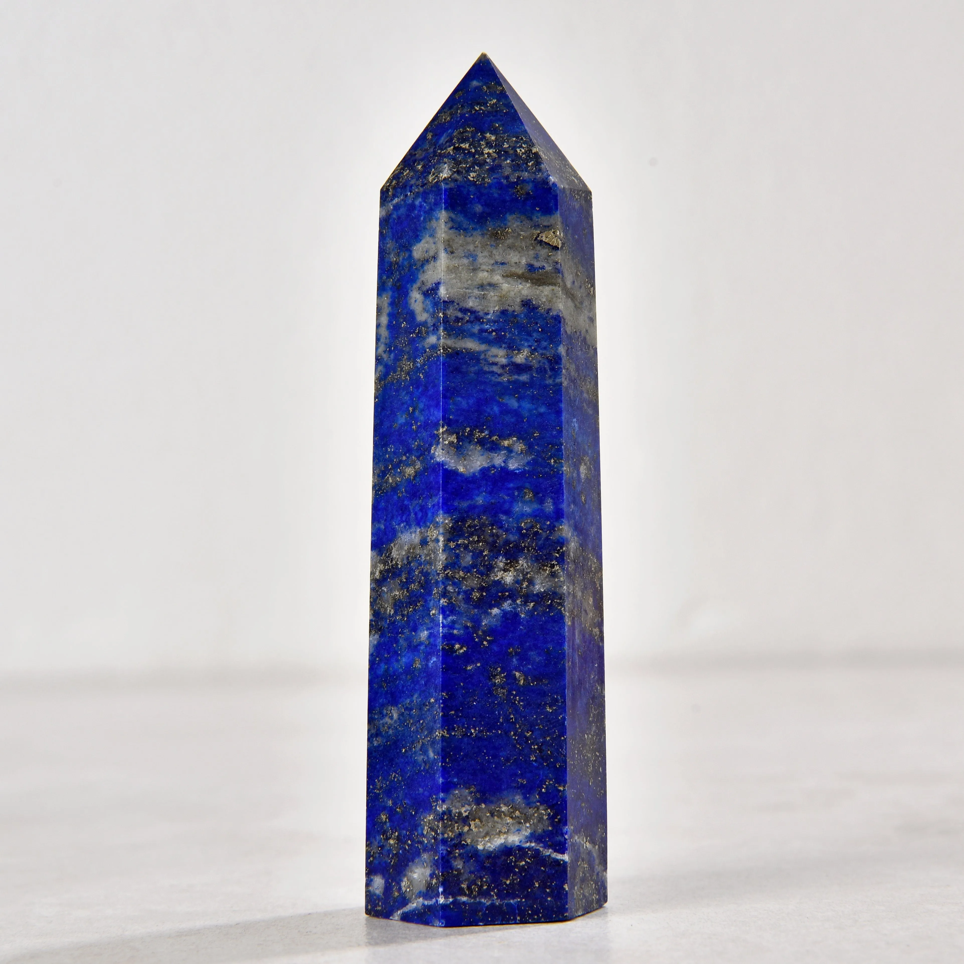 3.5" Lapis Obelisk Tower Gemstone Carving