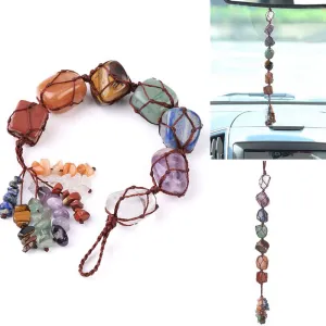 7 Chakra Healing Stones for Car rear view mirror