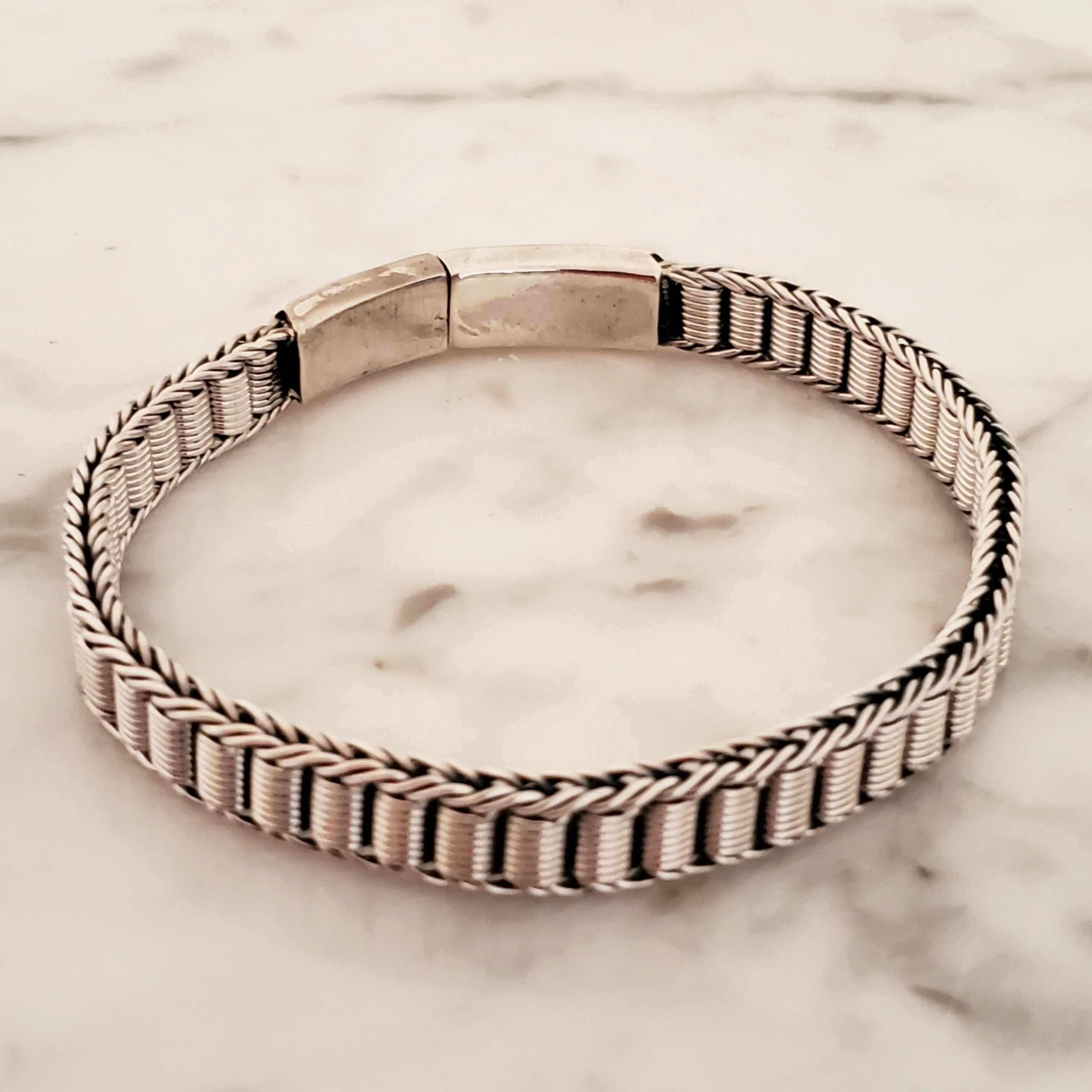 8mm Industral .925 Sterling Silver Chain Bracelet from Thailand