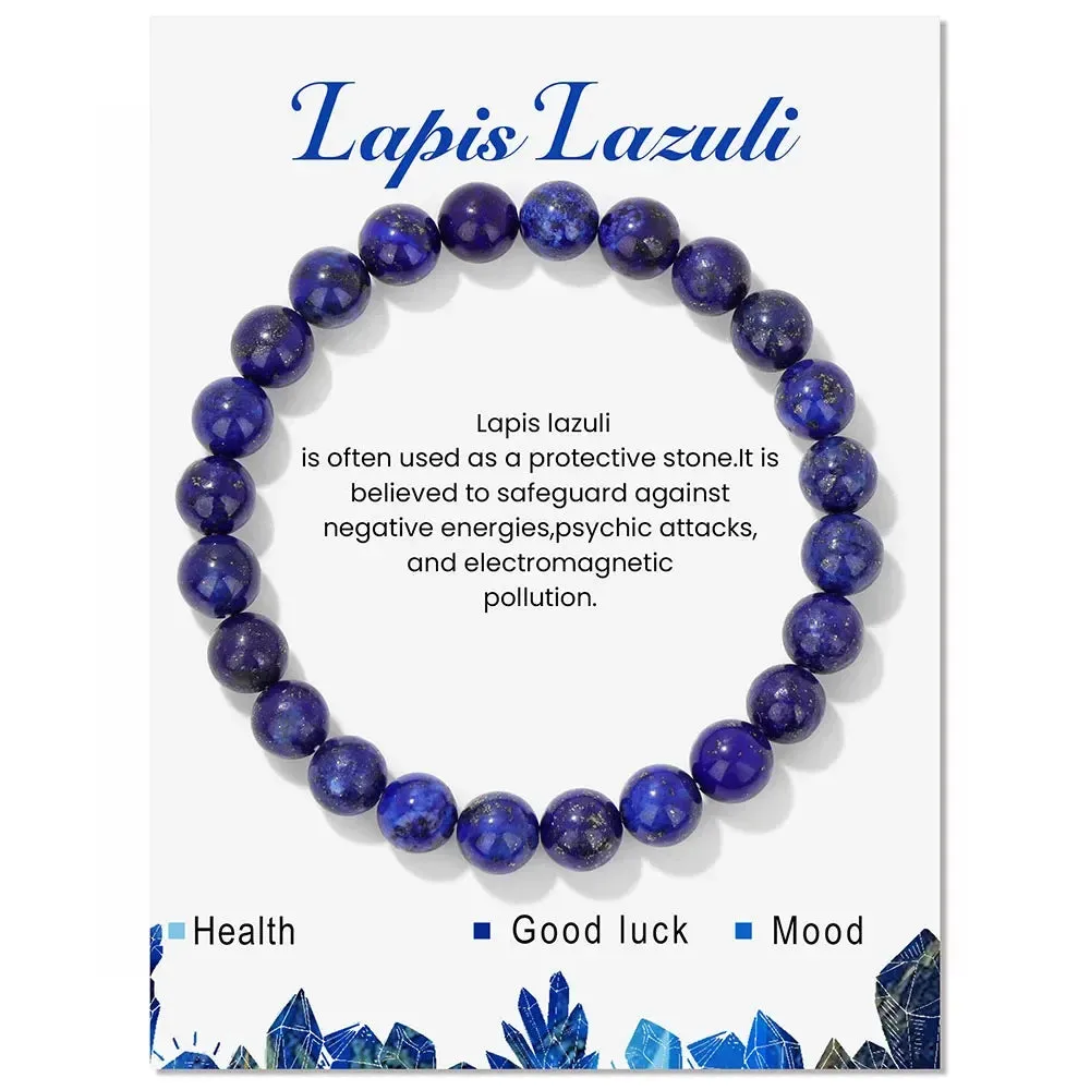 8mm Natural Carnelian Beaded Bracelets For Women Men Stylish Stretch Bangles With Blue Apatite Lapis Lazuli Turquoises Tiger Eye