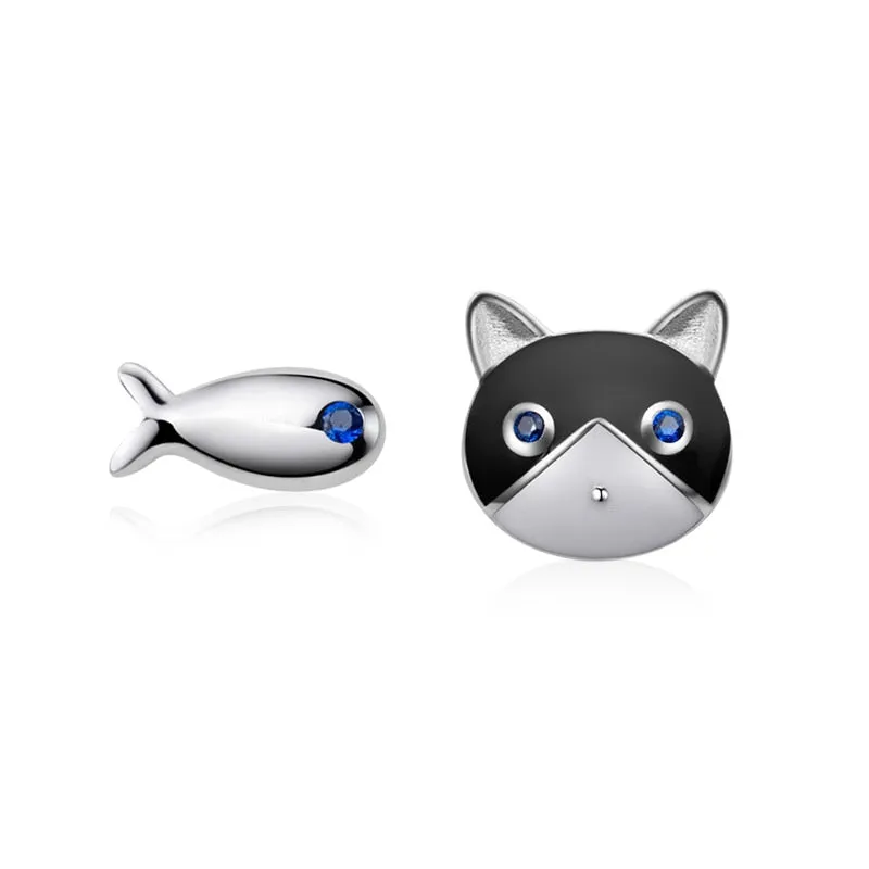 925 Sterling Silver Women Jewelry  | Asymmetric Stud Earrings