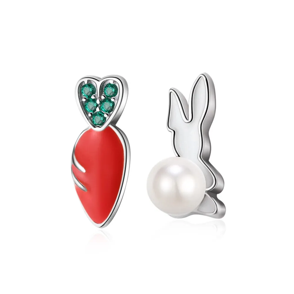 925 Sterling Silver Women Jewelry  | Asymmetric Stud Earrings