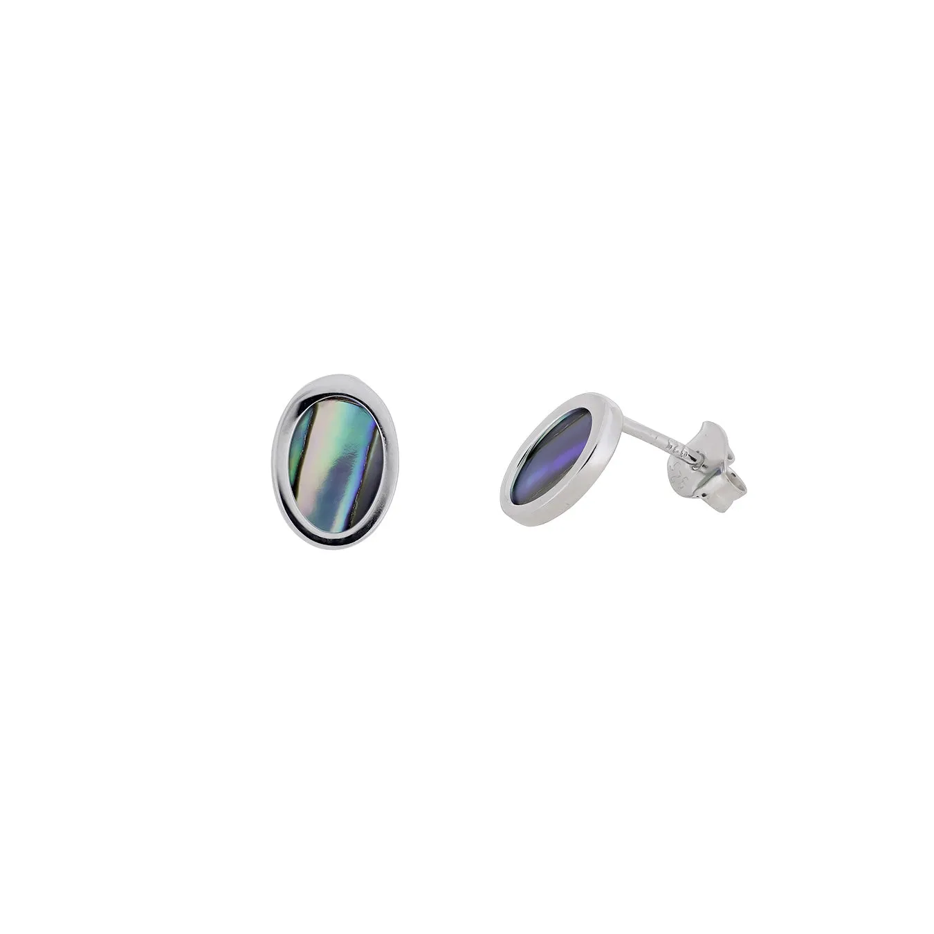 Abalone Oval Stud Earrings