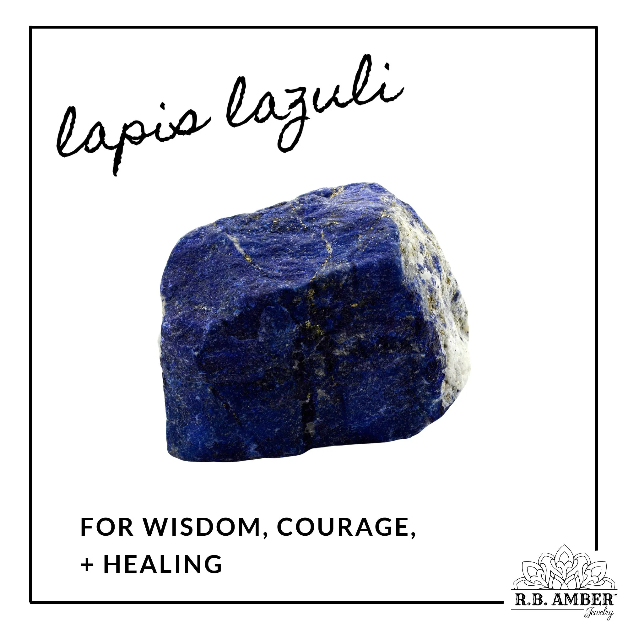 Adults | Lapis Lazuli   Raw Cognac Amber Hazelwood Bracelet