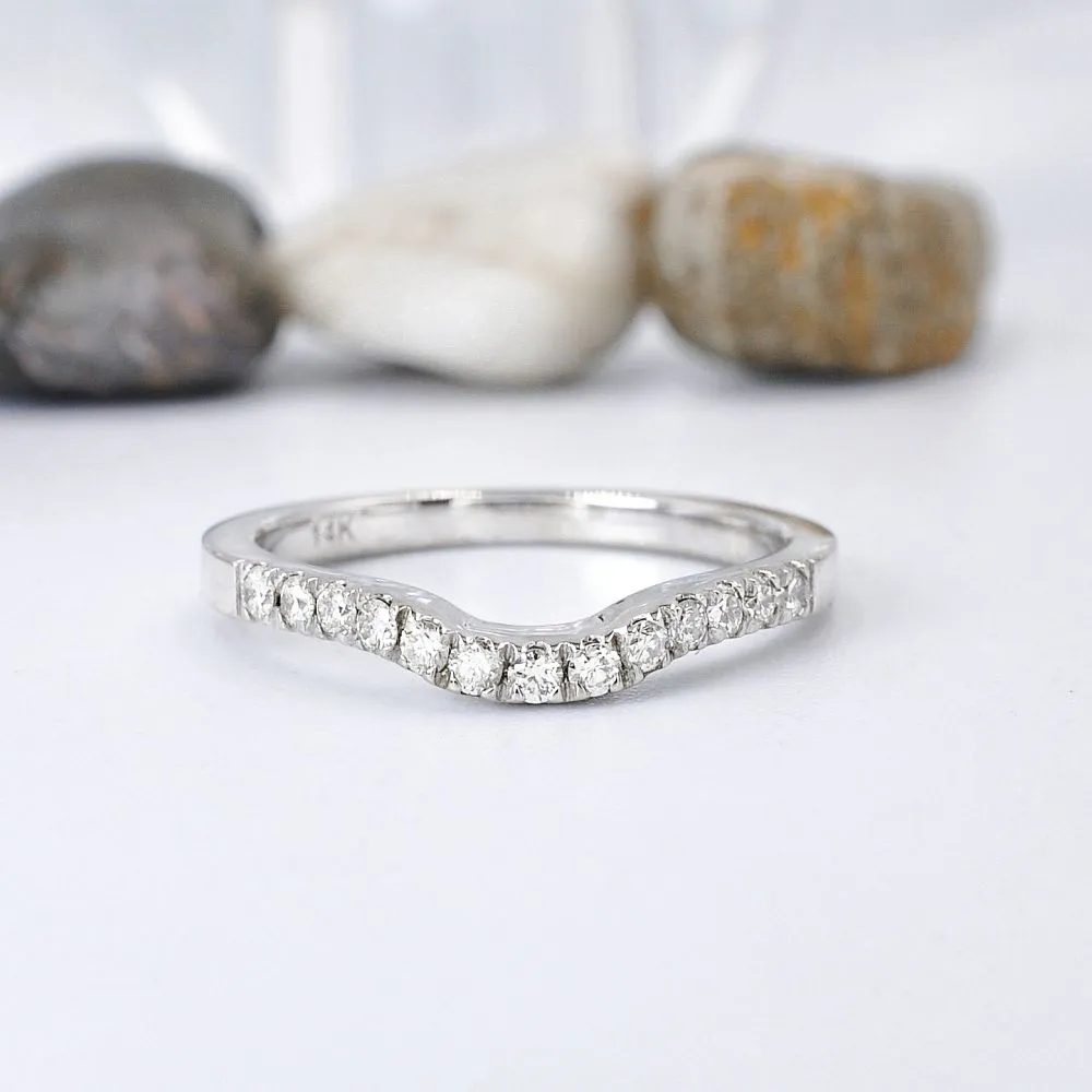 Affordable 0.30CT Round Cut Diamond Wedding Ring in 14KT White Gold