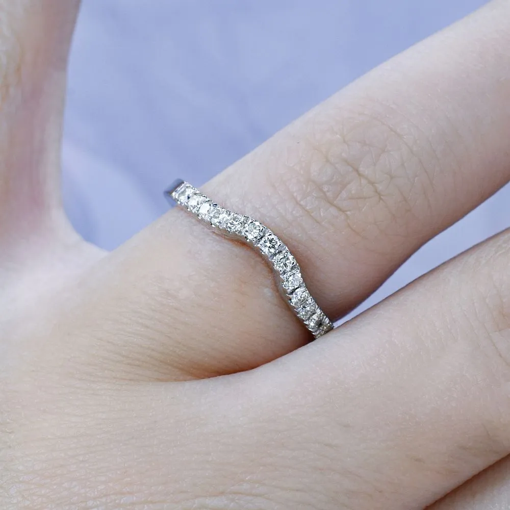 Affordable 0.30CT Round Cut Diamond Wedding Ring in 14KT White Gold
