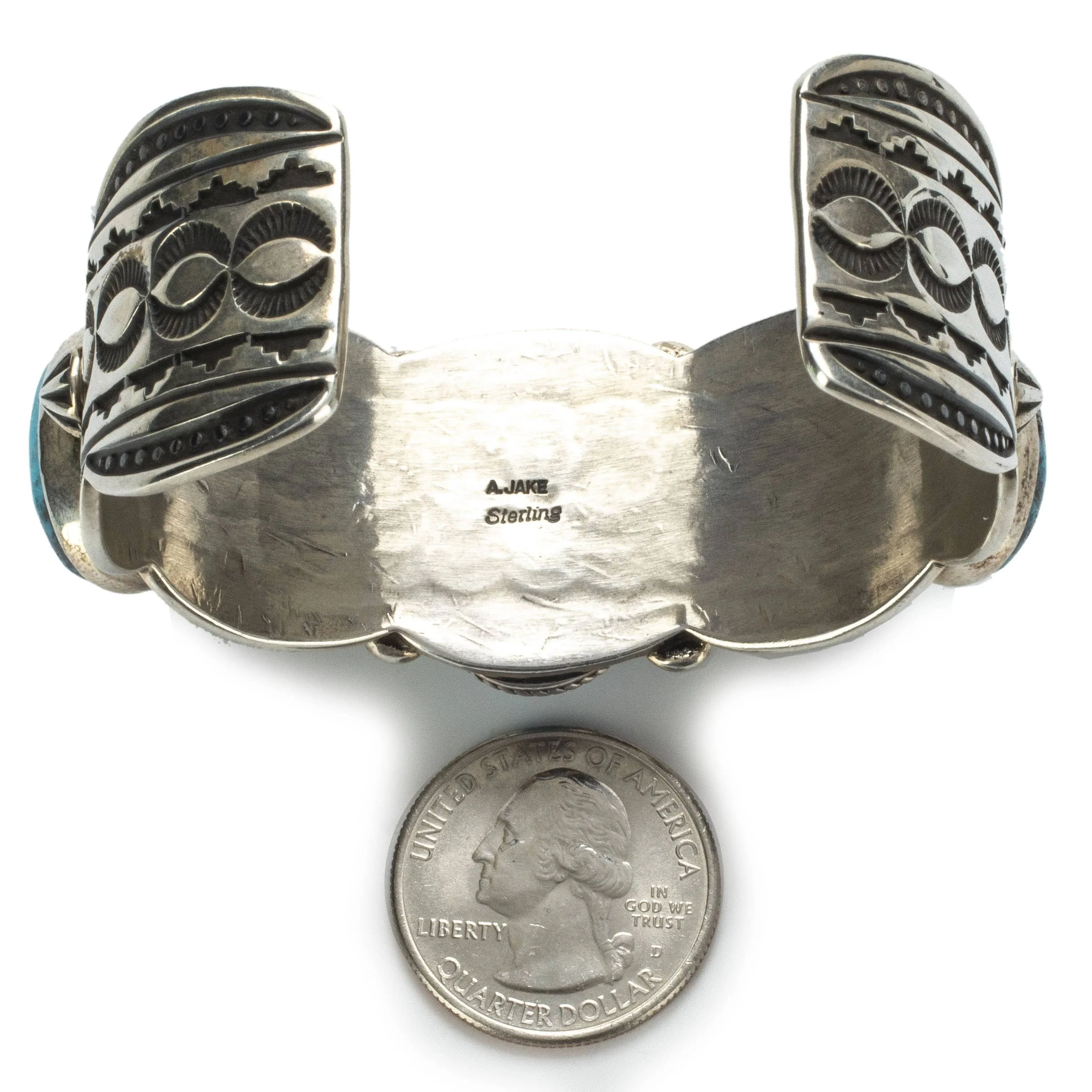 Albert Jake Lone Mountain Turquoise and Sugilite USA Native American Made 925 Sterling Silver Cuff
