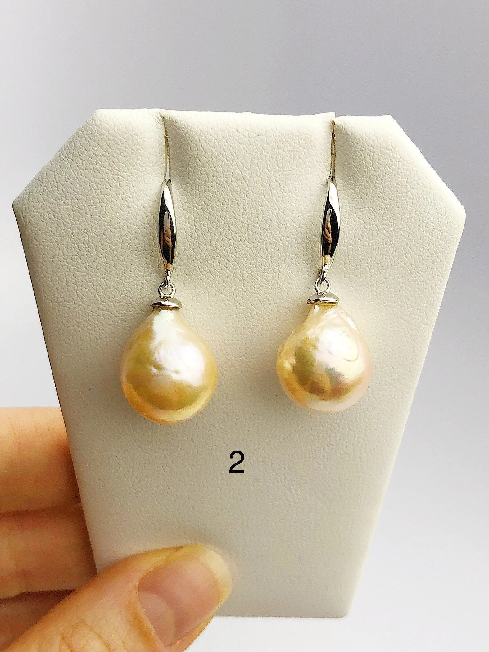 All Natural Edison Freshwater Baroque Pearl Drop Earrings on 925 Sterling Silver (476 No. 1-3)