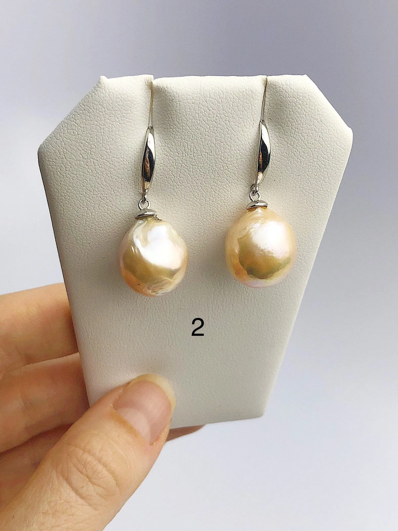 All Natural Edison Freshwater Baroque Pearl Drop Earrings on 925 Sterling Silver (479 No. 1-3)