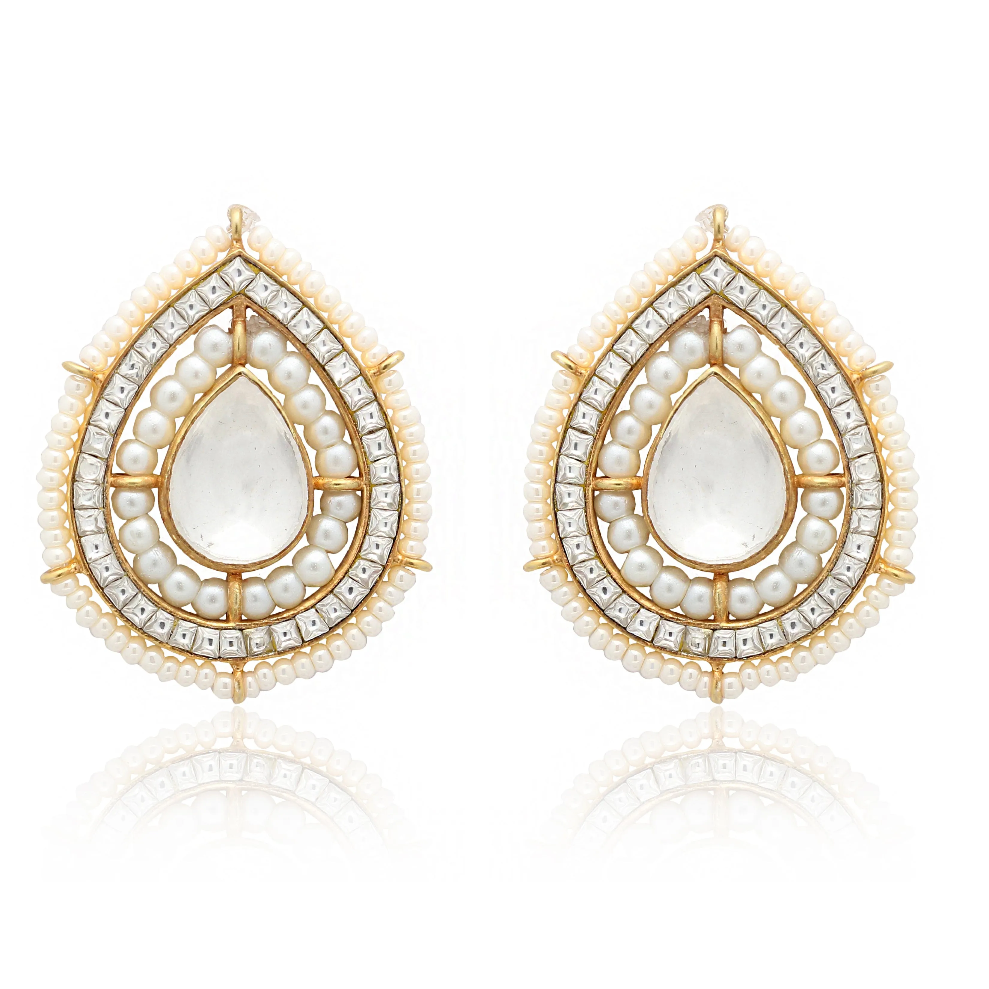 ALLURE SILVER WHITE PEARL EARRING