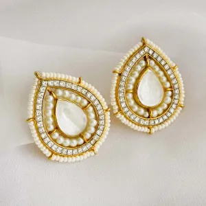 ALLURE SILVER WHITE PEARL EARRING