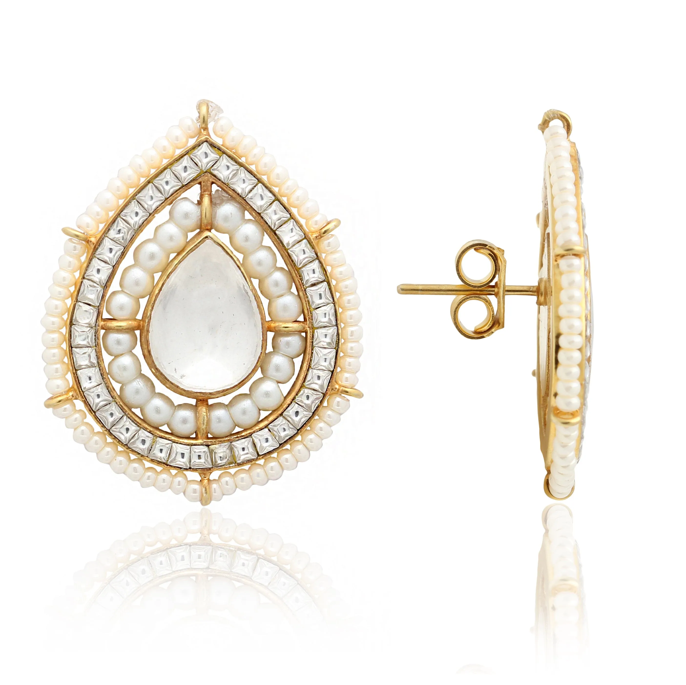 ALLURE SILVER WHITE PEARL EARRING