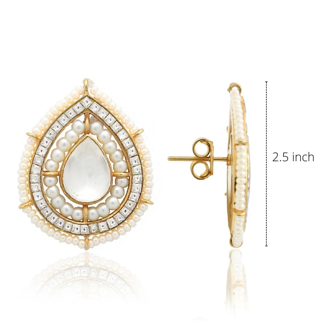 ALLURE SILVER WHITE PEARL EARRING