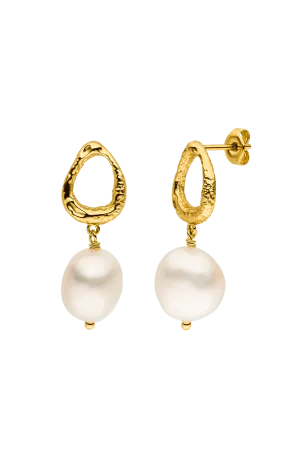 Amalfi Pearl Earrings 14K Gold Plated
