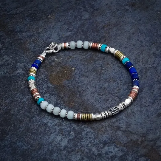 Amazonite, Lapis and Turquoise Bracelet