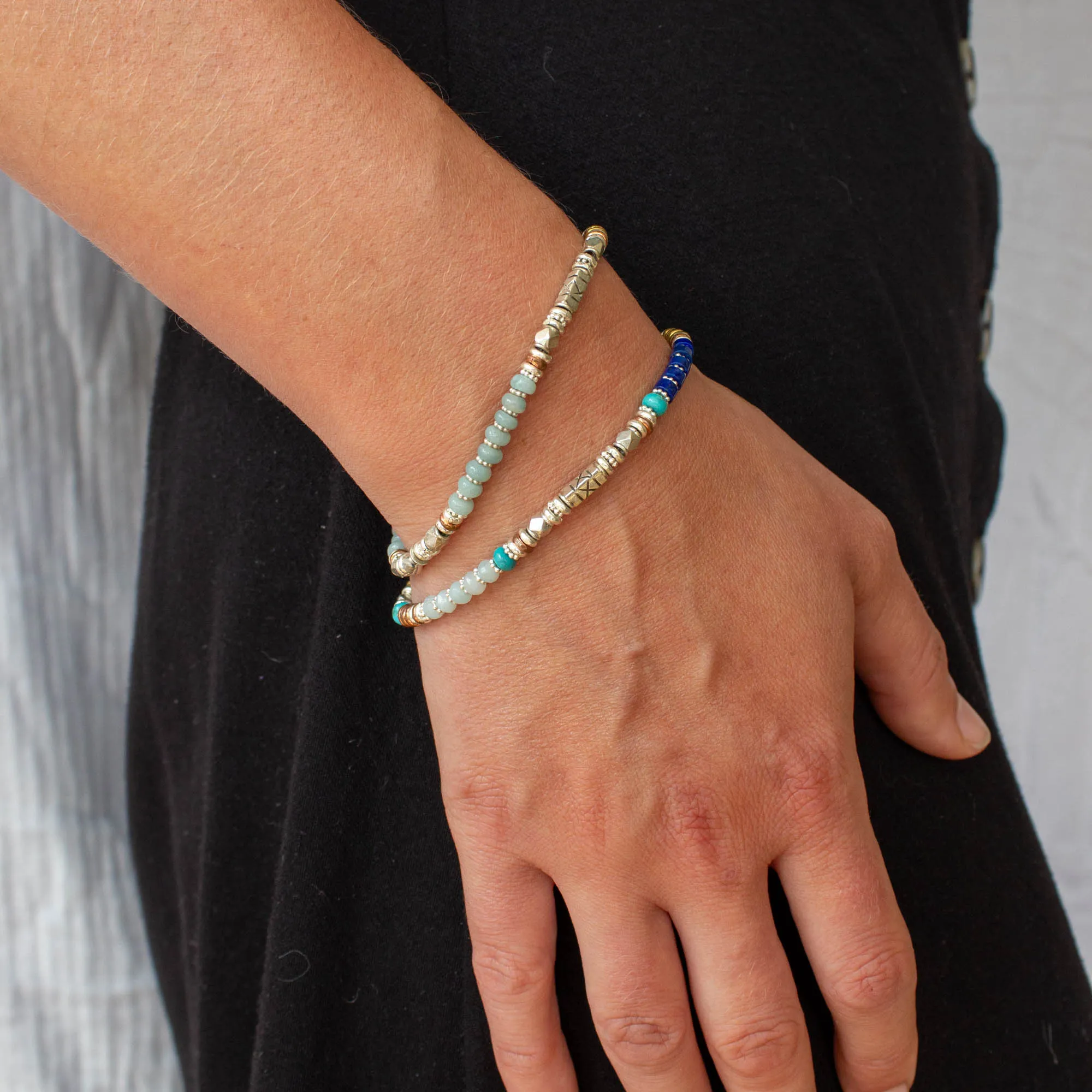 Amazonite, Lapis and Turquoise Bracelet
