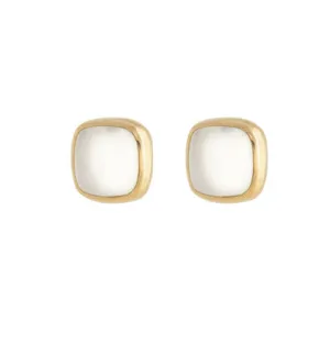 Ariel Stud, White Moonstone, Gold