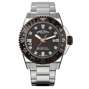 Armand Nicolet JS9-44 GMT Black Stainless Steel