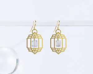 Art Deco Lantern with Quartz Earrings