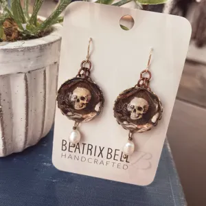 Baron Samedi Earrings | Freshwater Pearl