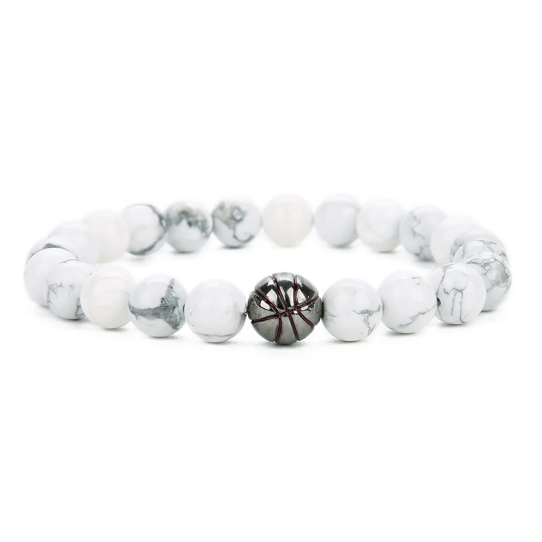 Basketball beaded bracelet