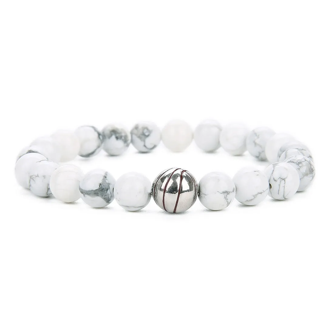 Basketball beaded bracelet
