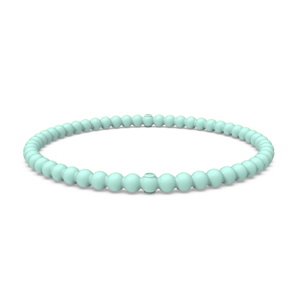 Beaded Stackable Silicone Bracelet - Turquoise